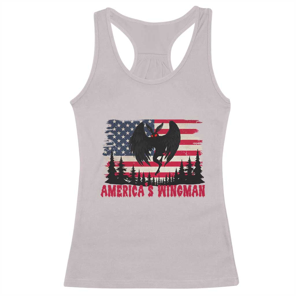 Mothman Americas Wingman Racerback Tank Top Funny Patriotic Cryptid