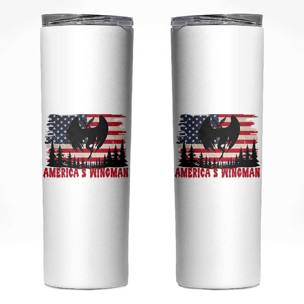 Mothman Americas Wingman Skinny Tumbler Funny Patriotic Cryptid