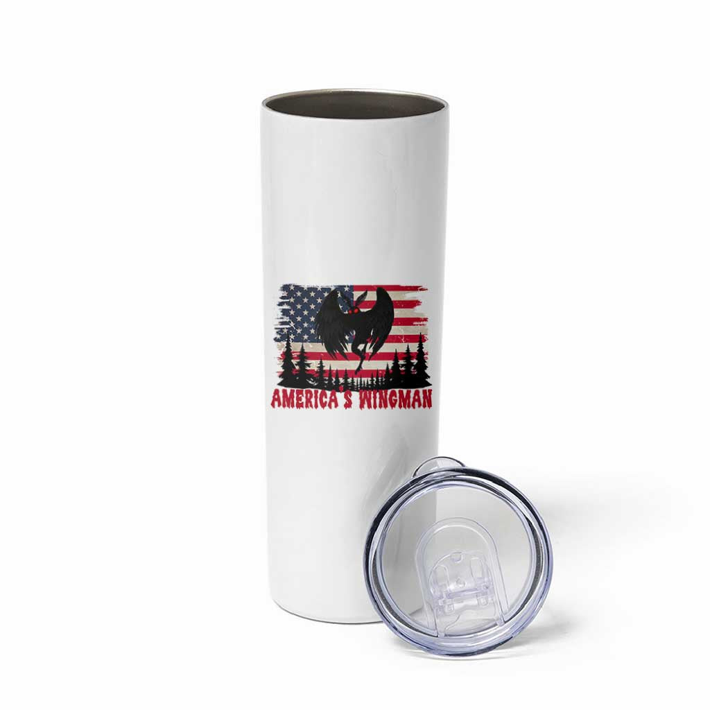 Mothman Americas Wingman Skinny Tumbler Funny Patriotic Cryptid