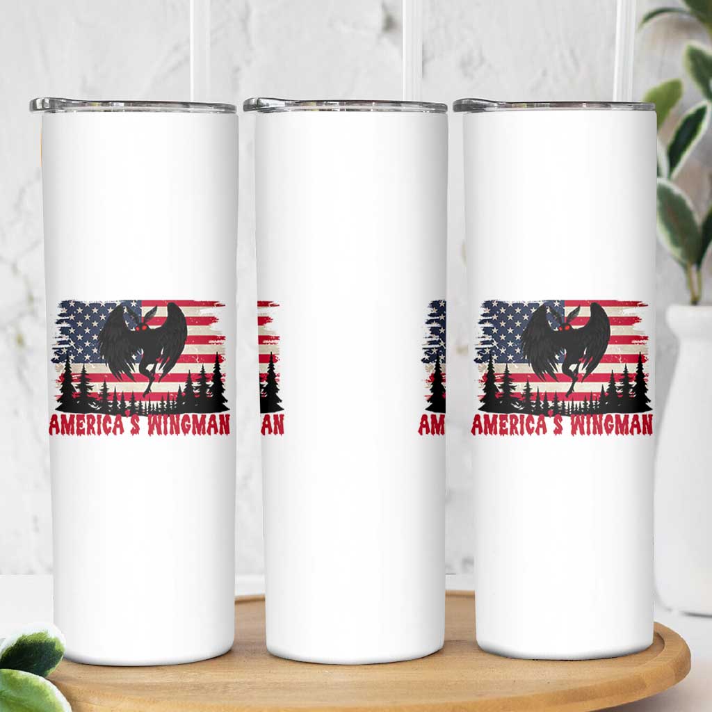 Mothman Americas Wingman Skinny Tumbler Funny Patriotic Cryptid