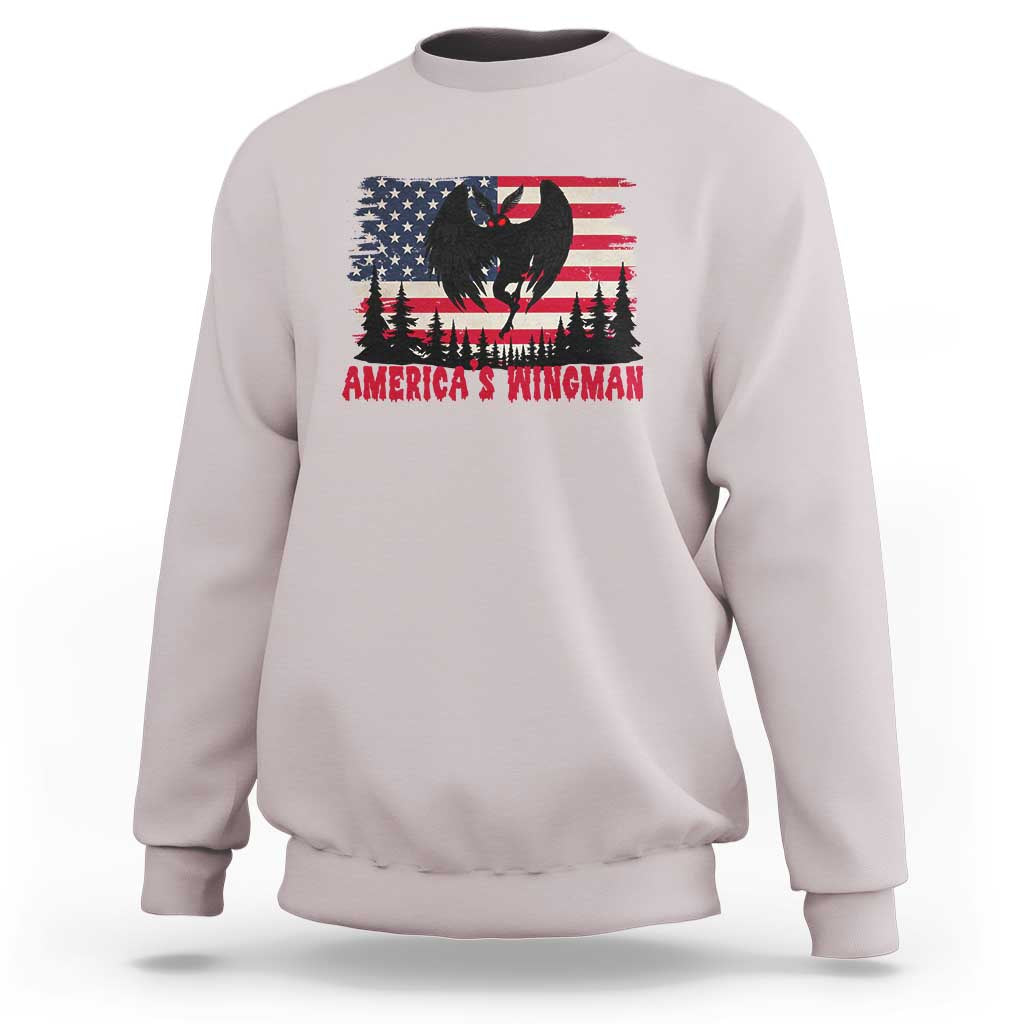 Mothman Americas Wingman Sweatshirt Funny Patriotic Cryptid