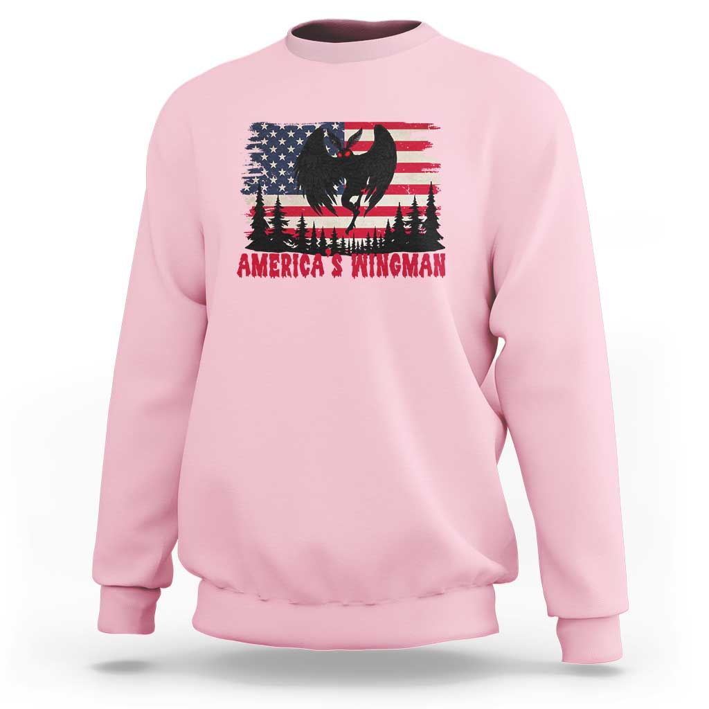 Mothman Americas Wingman Sweatshirt Funny Patriotic Cryptid