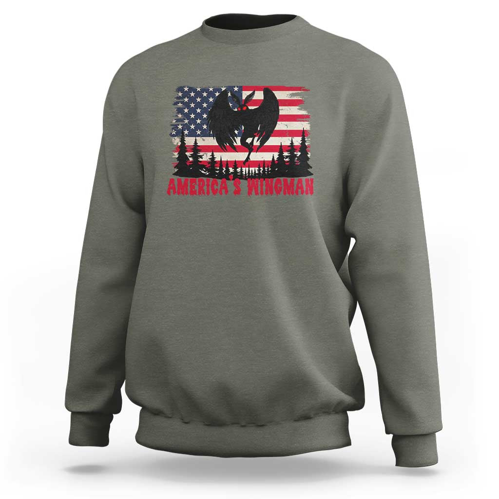 Mothman Americas Wingman Sweatshirt Funny Patriotic Cryptid