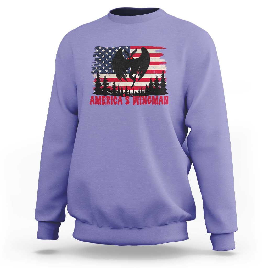 Mothman Americas Wingman Sweatshirt Funny Patriotic Cryptid