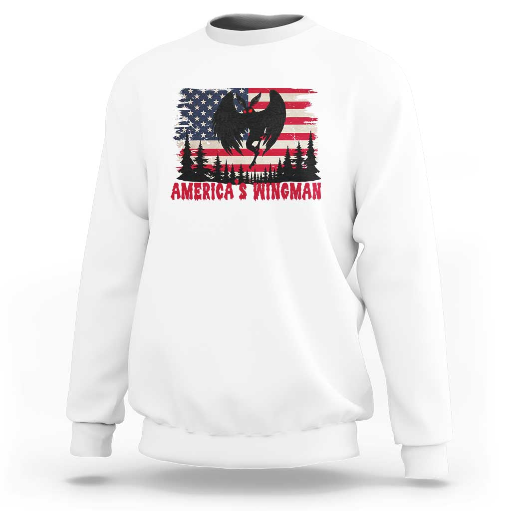Mothman Americas Wingman Sweatshirt Funny Patriotic Cryptid