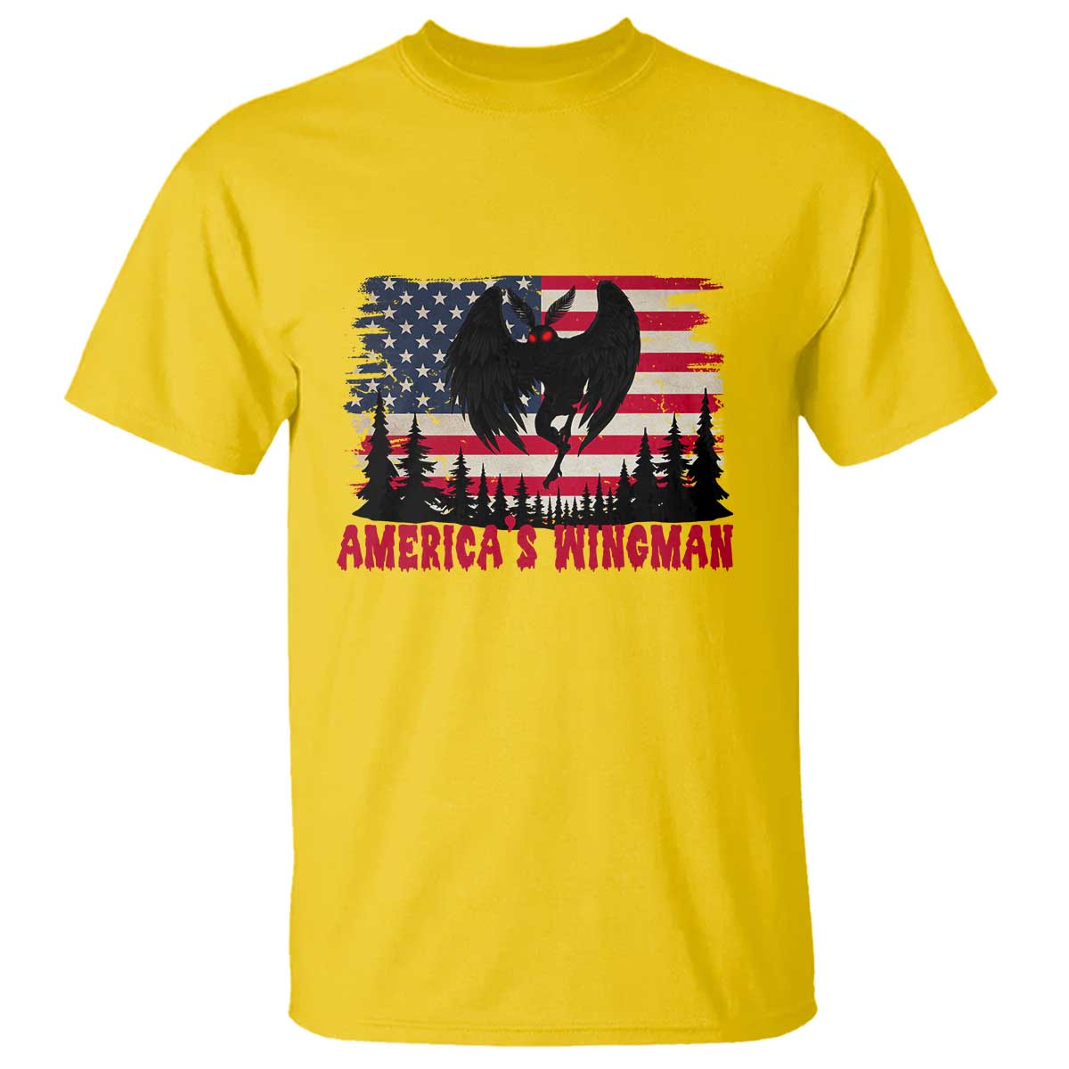 Mothman Americas Wingman T Shirt Funny Patriotic Cryptid