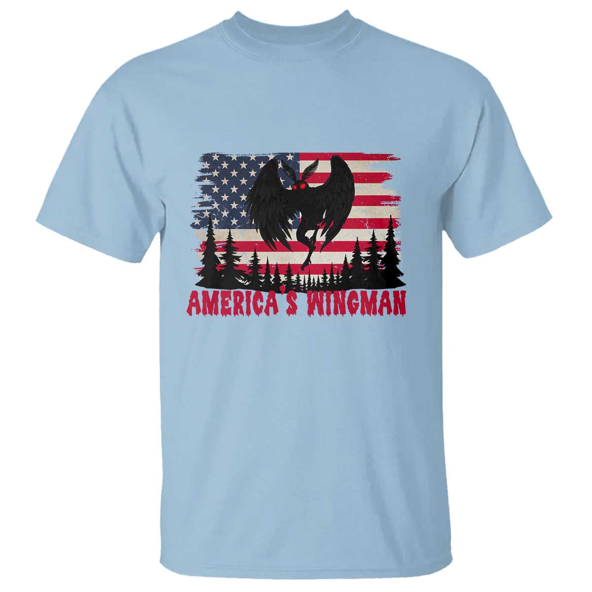 Mothman Americas Wingman T Shirt Funny Patriotic Cryptid