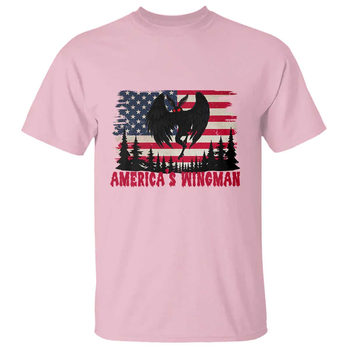 Mothman Americas Wingman T Shirt Funny Patriotic Cryptid