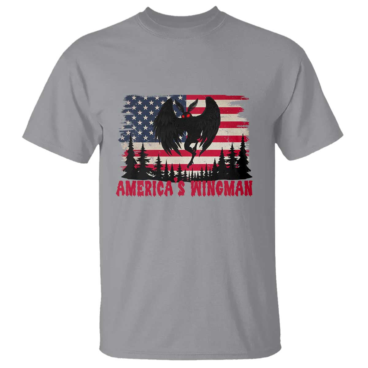 Mothman Americas Wingman T Shirt Funny Patriotic Cryptid