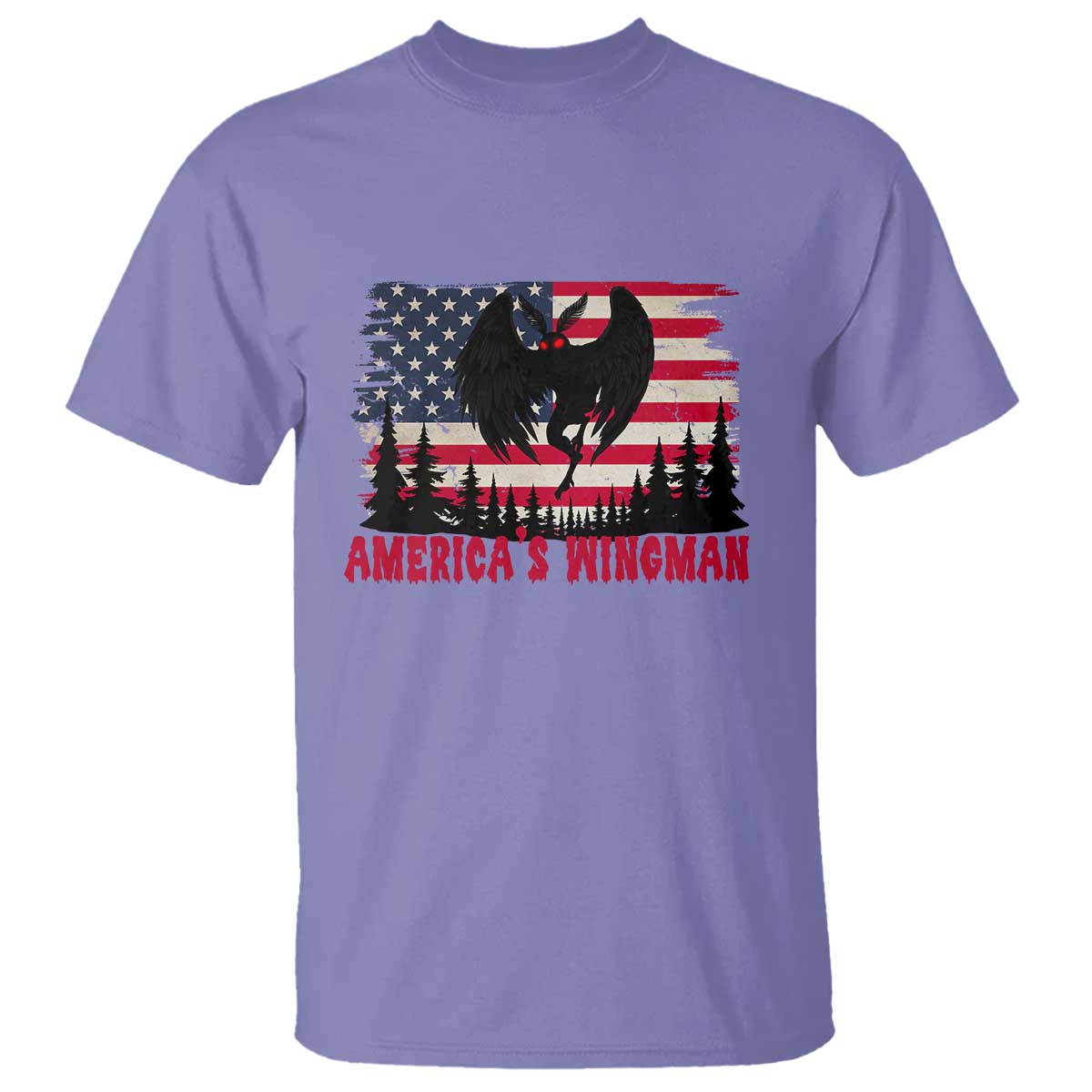 Mothman Americas Wingman T Shirt Funny Patriotic Cryptid