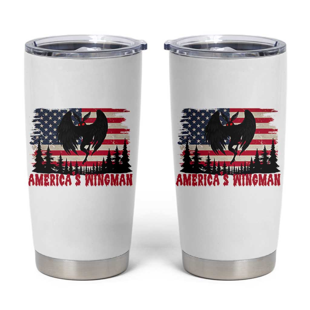 Mothman Americas Wingman Tumbler Cup Funny Patriotic Cryptid