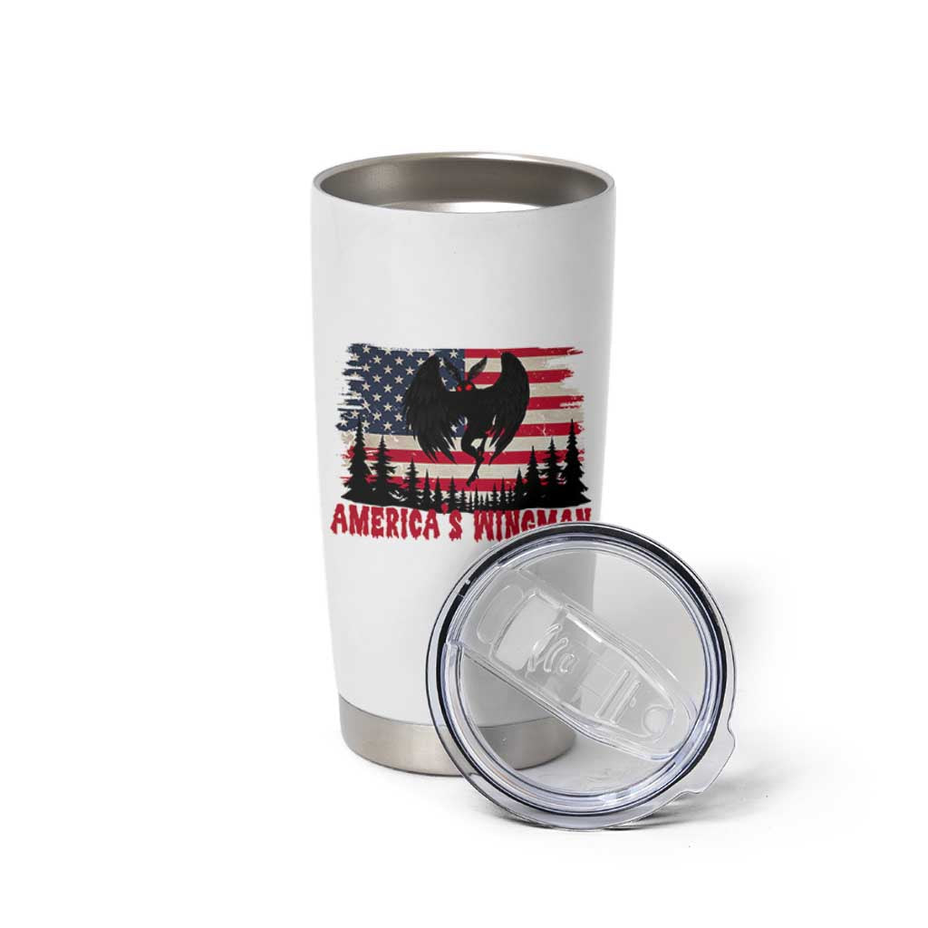 Mothman Americas Wingman Tumbler Cup Funny Patriotic Cryptid