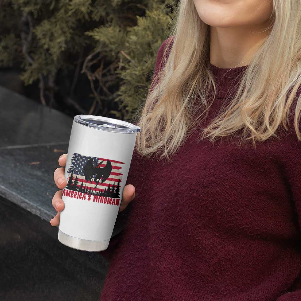 Mothman Americas Wingman Tumbler Cup Funny Patriotic Cryptid