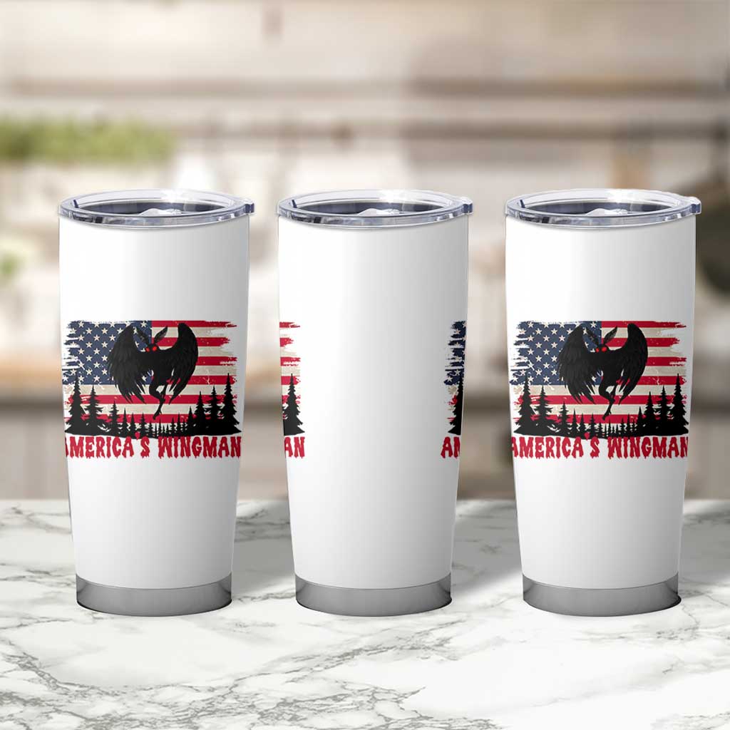 Mothman Americas Wingman Tumbler Cup Funny Patriotic Cryptid