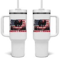 Mothman Americas Wingman Tumbler With Handle Funny Patriotic Cryptid