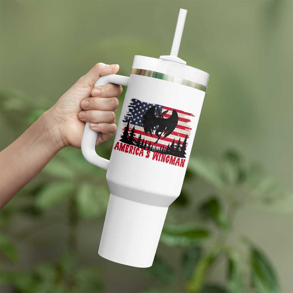 Mothman Americas Wingman Tumbler With Handle Funny Patriotic Cryptid