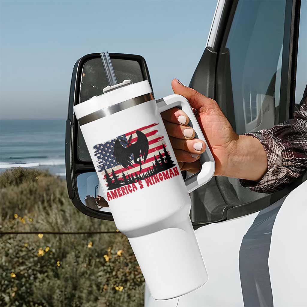 Mothman Americas Wingman Tumbler With Handle Funny Patriotic Cryptid
