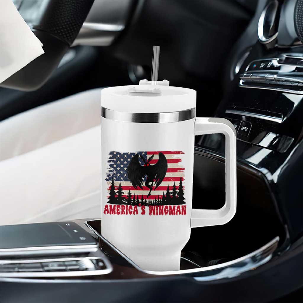 Mothman Americas Wingman Tumbler With Handle Funny Patriotic Cryptid
