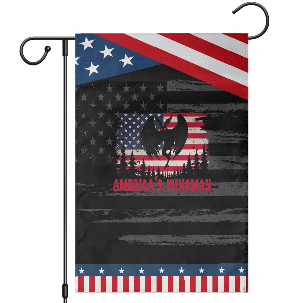 Mothman Americas Wingman Garden Flag Funny Patriotic Cryptid