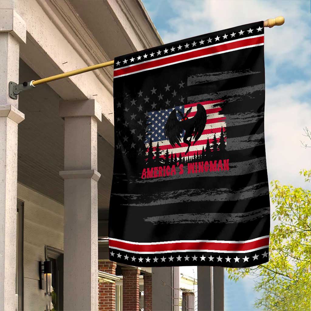 Mothman Americas Wingman Garden Flag Funny Patriotic Cryptid