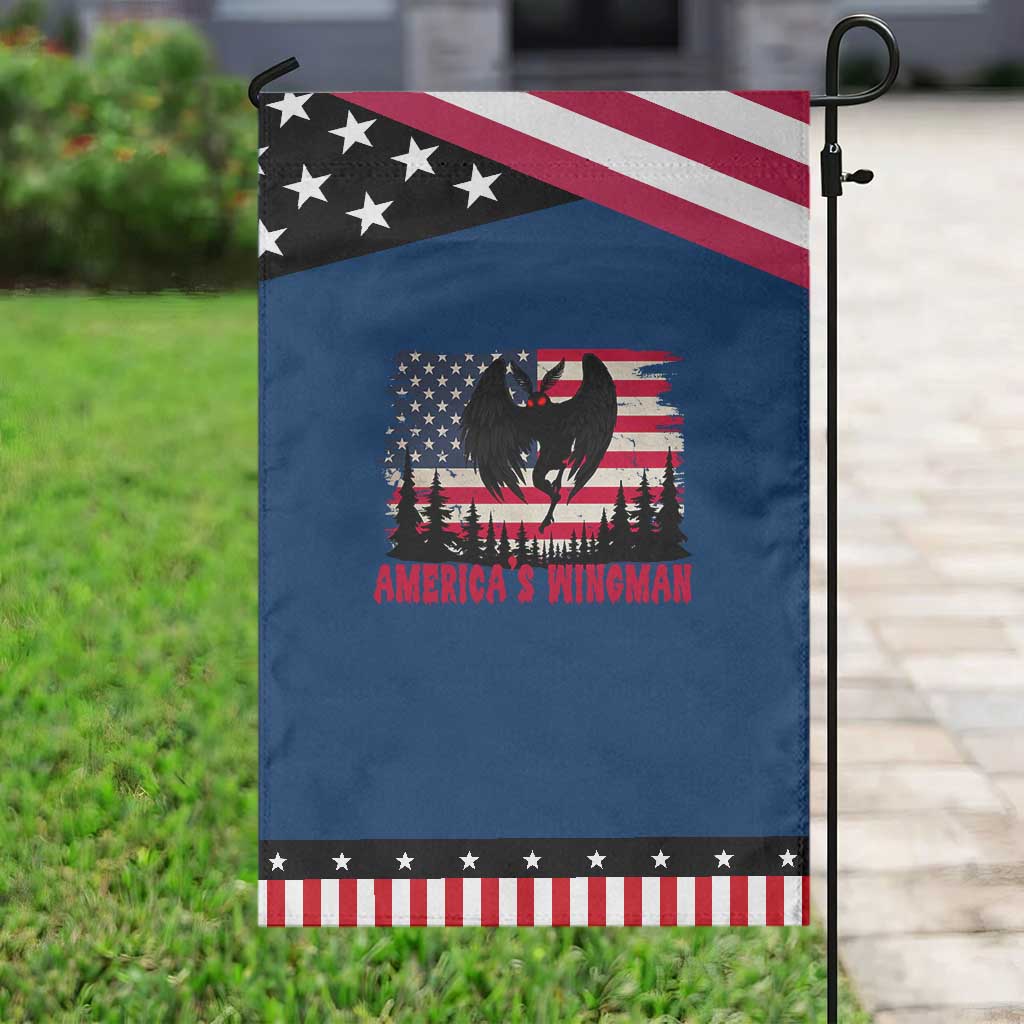 Mothman Americas Wingman Garden Flag Funny Patriotic Cryptid