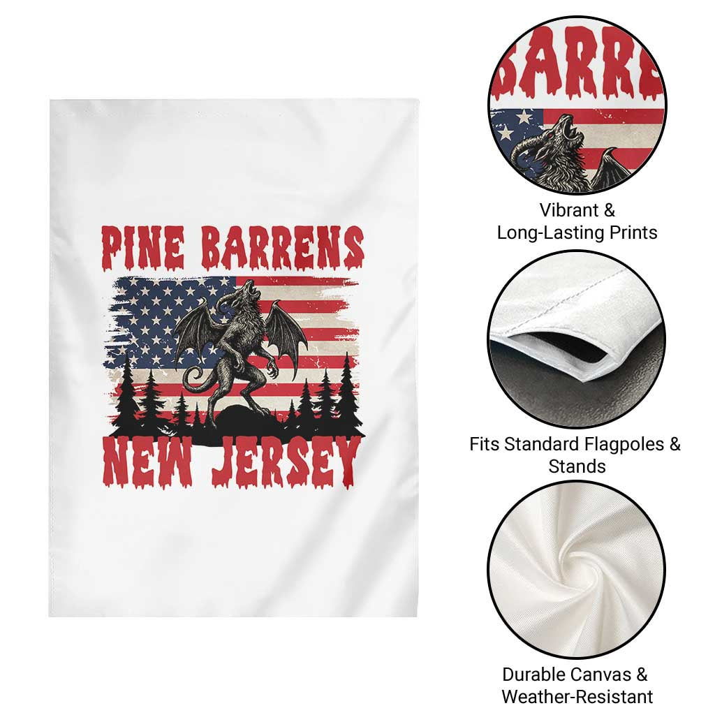 Patriotic Jersey Devil Garden Flag Pine Barrens New Jersey Cryptid
