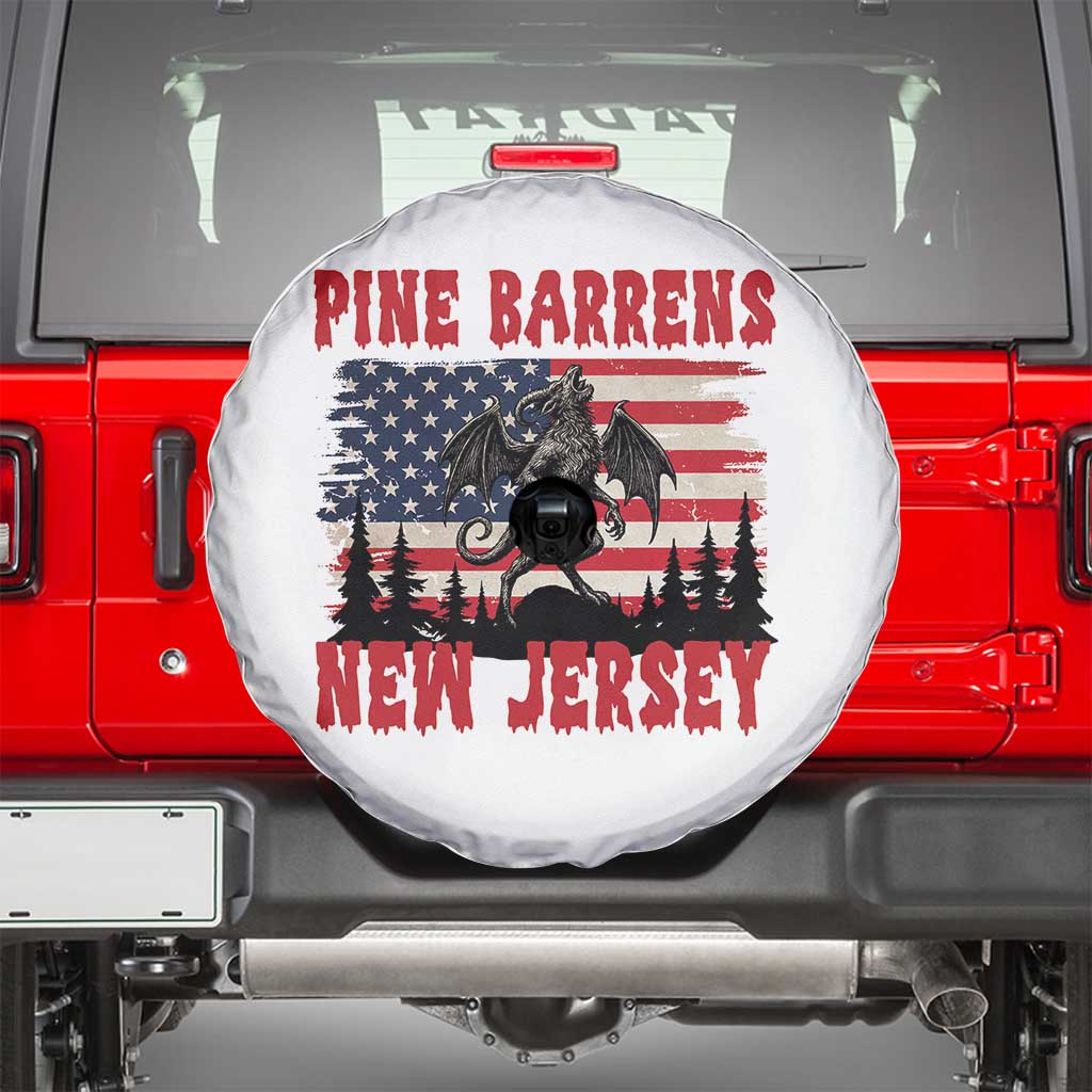 Patriotic Jersey Devil Spare Tire Cover Pine Barrens New Jersey Cryptid