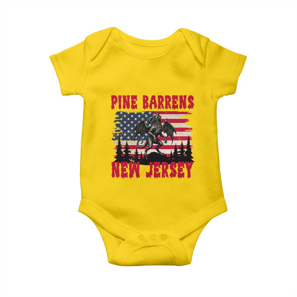 Patriotic Jersey Devil Baby Onesie Pine Barrens New Jersey Cryptid