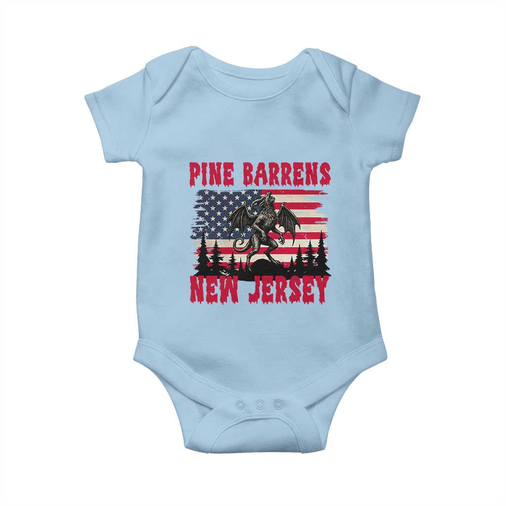 Patriotic Jersey Devil Baby Onesie Pine Barrens New Jersey Cryptid