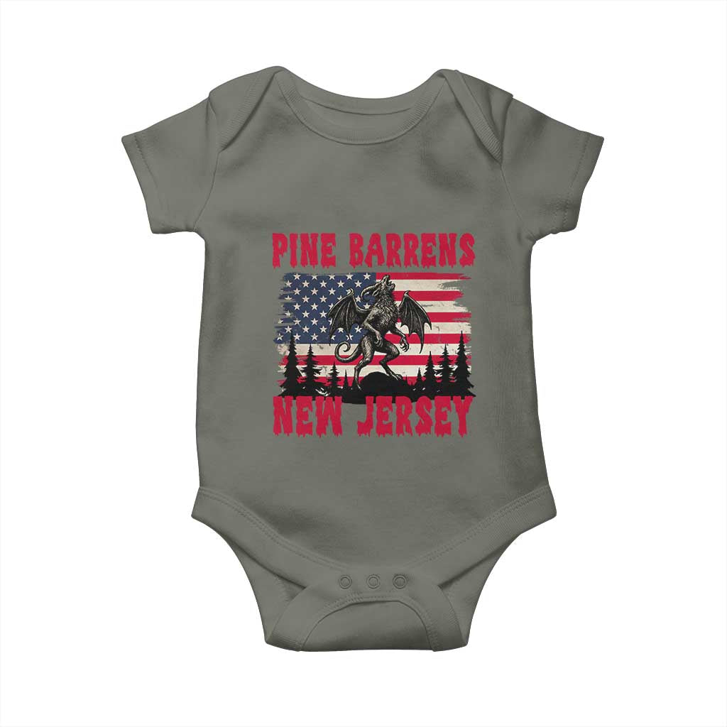 Patriotic Jersey Devil Baby Onesie Pine Barrens New Jersey Cryptid