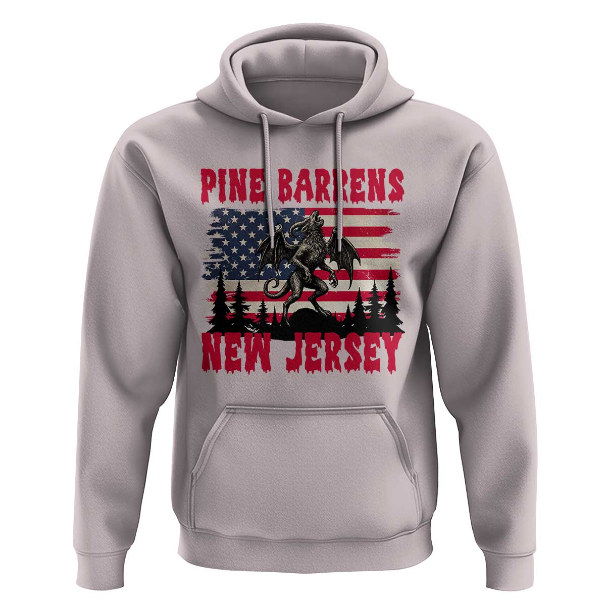 Patriotic Jersey Devil Hoodie Pine Barrens New Jersey Cryptid