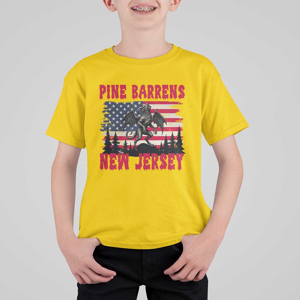 Patriotic Jersey Devil T Shirt For Kid Pine Barrens New Jersey Cryptid