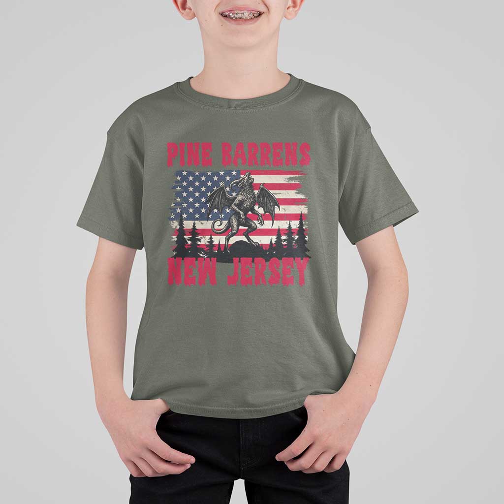 Patriotic Jersey Devil T Shirt For Kid Pine Barrens New Jersey Cryptid