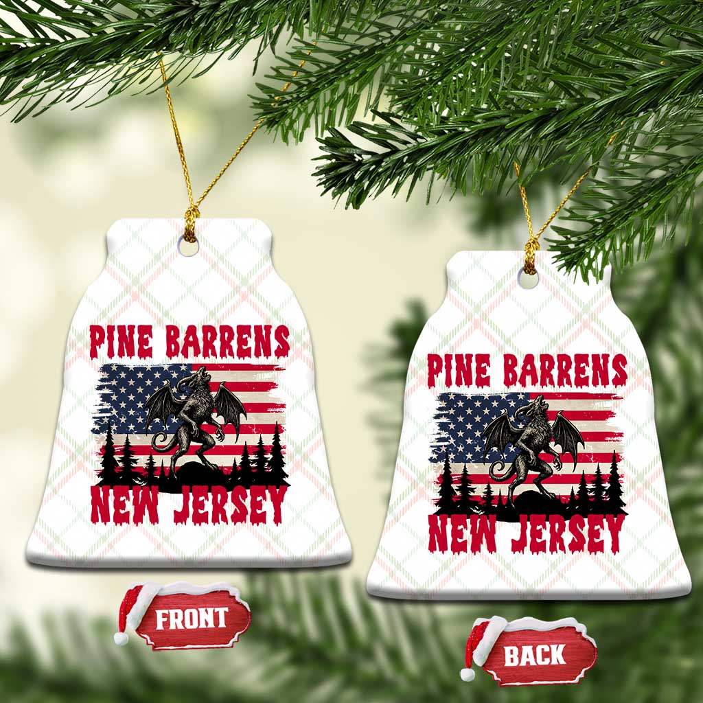 Patriotic Jersey Devil Ceramic Ornament Pine Barrens New Jersey Cryptid