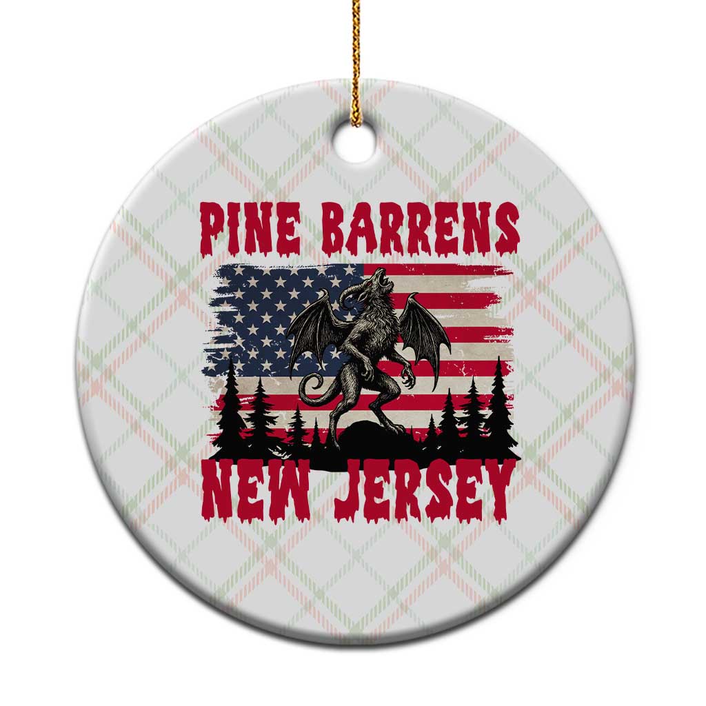 Patriotic Jersey Devil Ceramic Ornament Pine Barrens New Jersey Cryptid