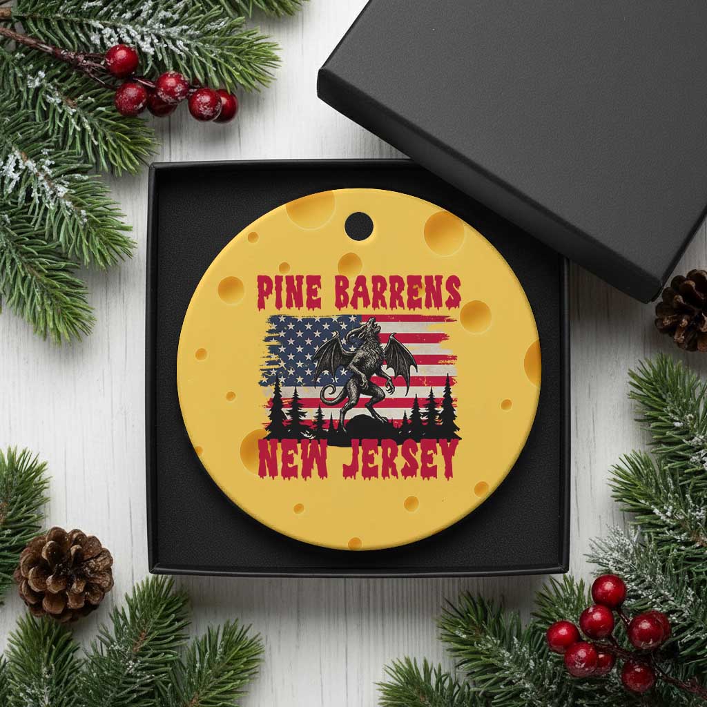 Patriotic Jersey Devil Ceramic Ornament Pine Barrens New Jersey Cryptid