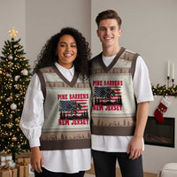 Patriotic Jersey Devil V-Neck Knit Sweater Vest Pine Barrens New Jersey Cryptid