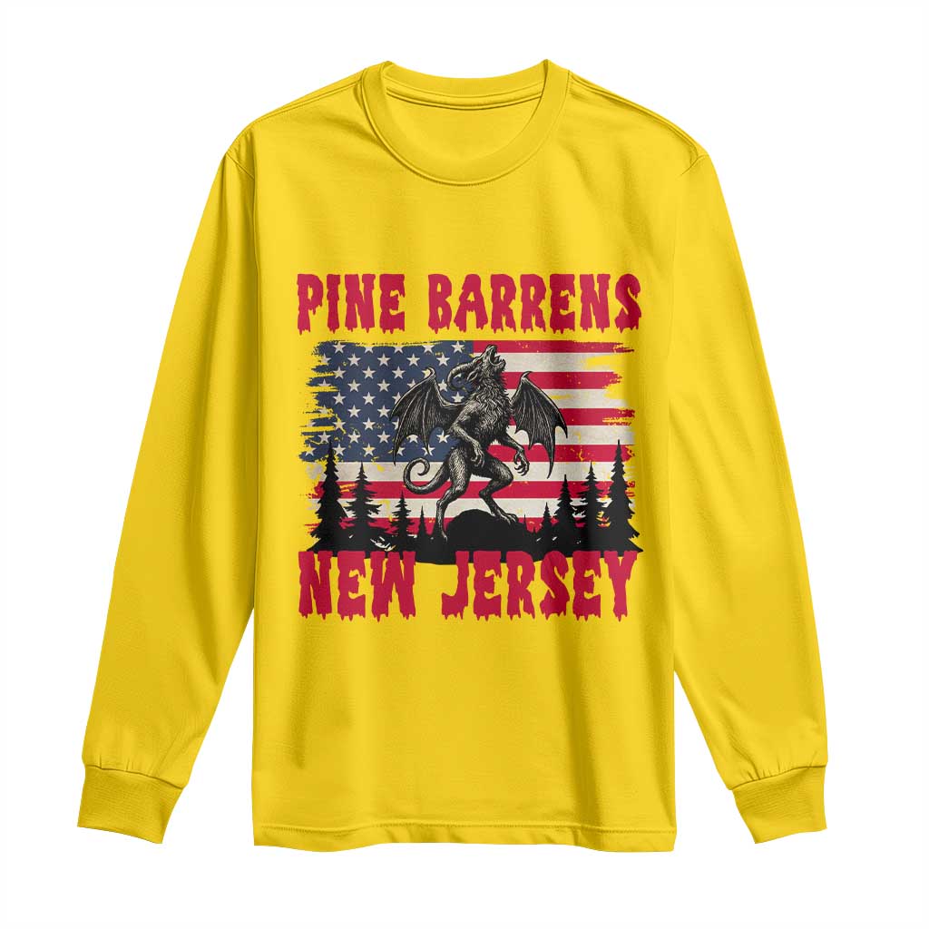 Patriotic Jersey Devil Long Sleeve Shirt Pine Barrens New Jersey Cryptid