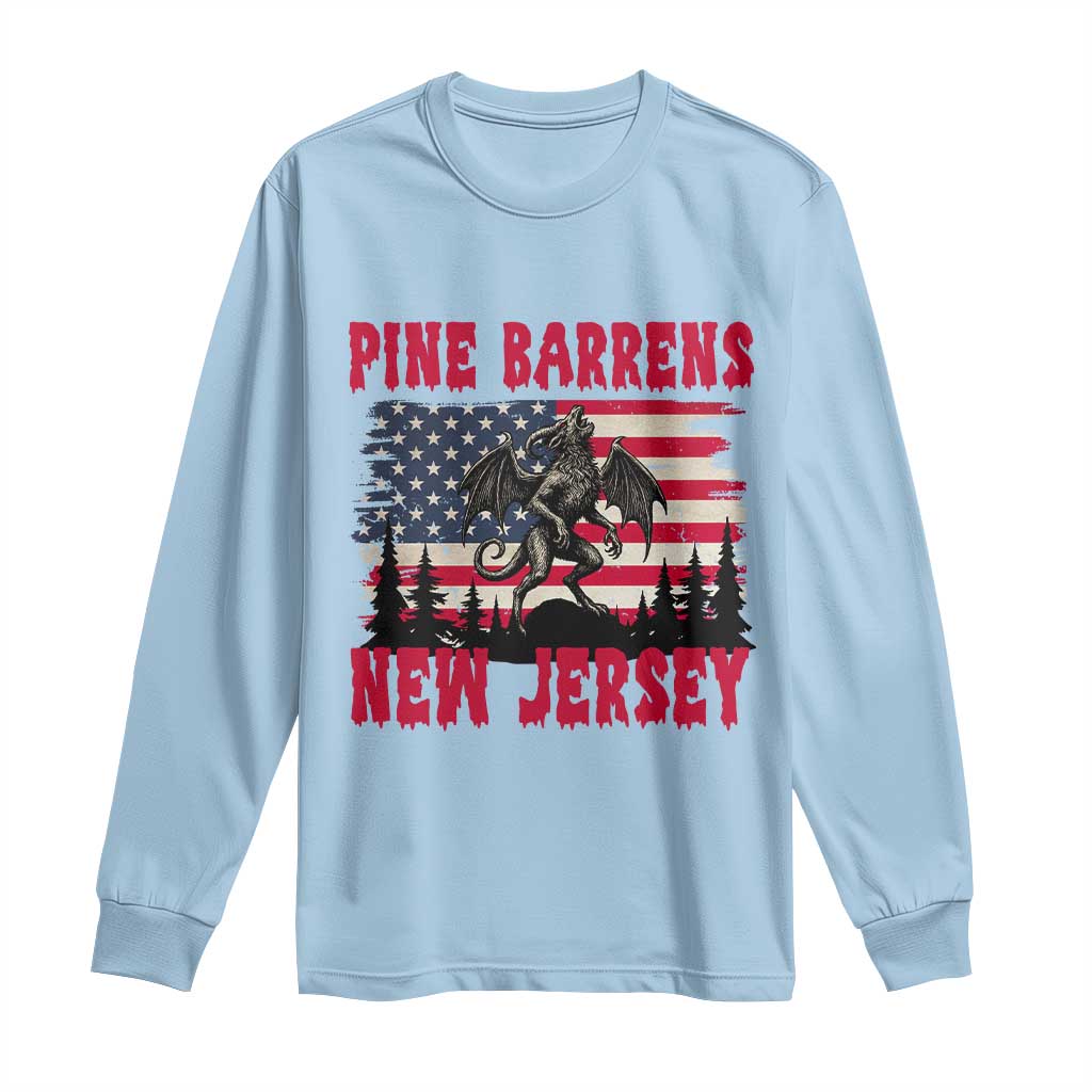 Patriotic Jersey Devil Long Sleeve Shirt Pine Barrens New Jersey Cryptid