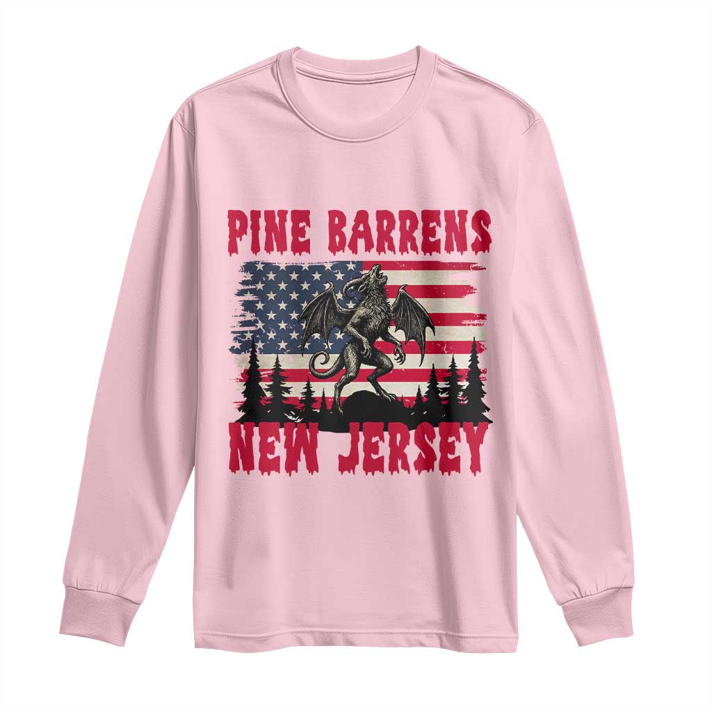 Patriotic Jersey Devil Long Sleeve Shirt Pine Barrens New Jersey Cryptid