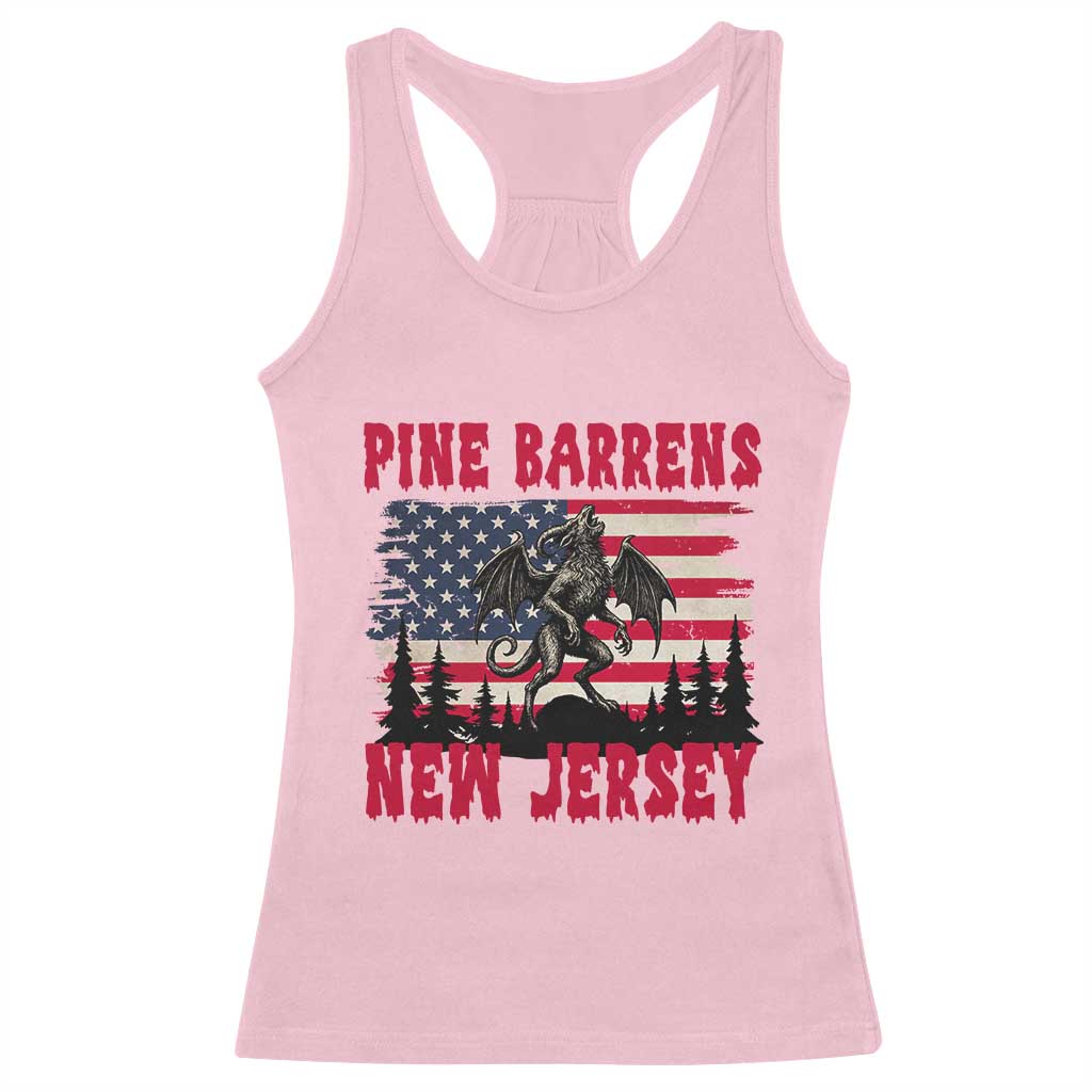 Patriotic Jersey Devil Racerback Tank Top Pine Barrens New Jersey Cryptid