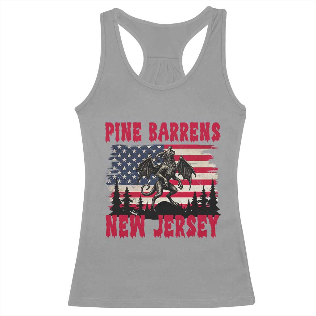 Patriotic Jersey Devil Racerback Tank Top Pine Barrens New Jersey Cryptid