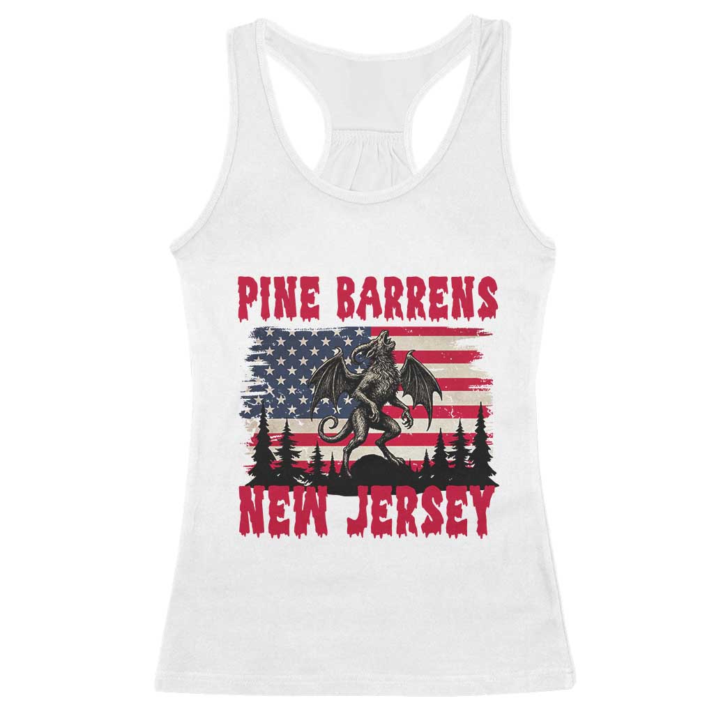 Patriotic Jersey Devil Racerback Tank Top Pine Barrens New Jersey Cryptid