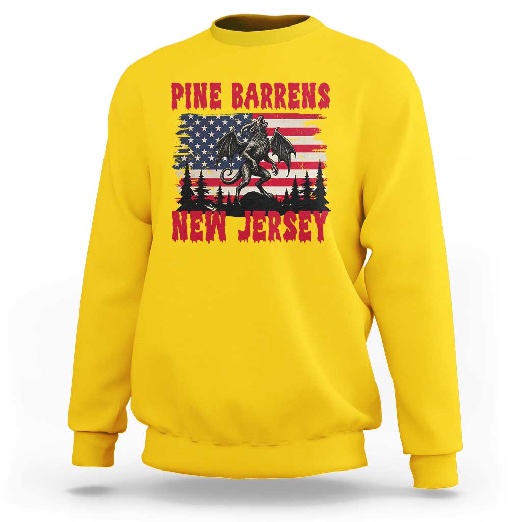 Patriotic Jersey Devil Sweatshirt Pine Barrens New Jersey Cryptid