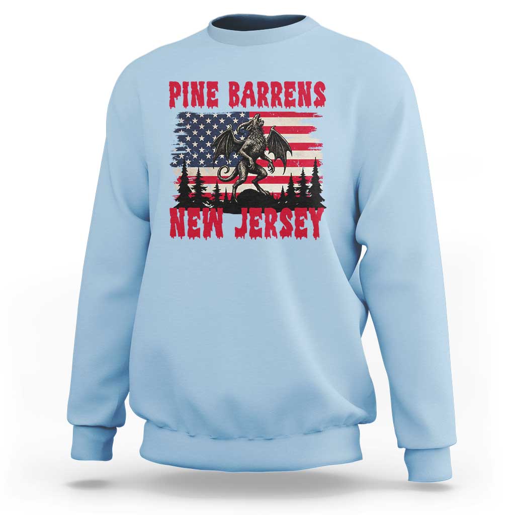 Patriotic Jersey Devil Sweatshirt Pine Barrens New Jersey Cryptid