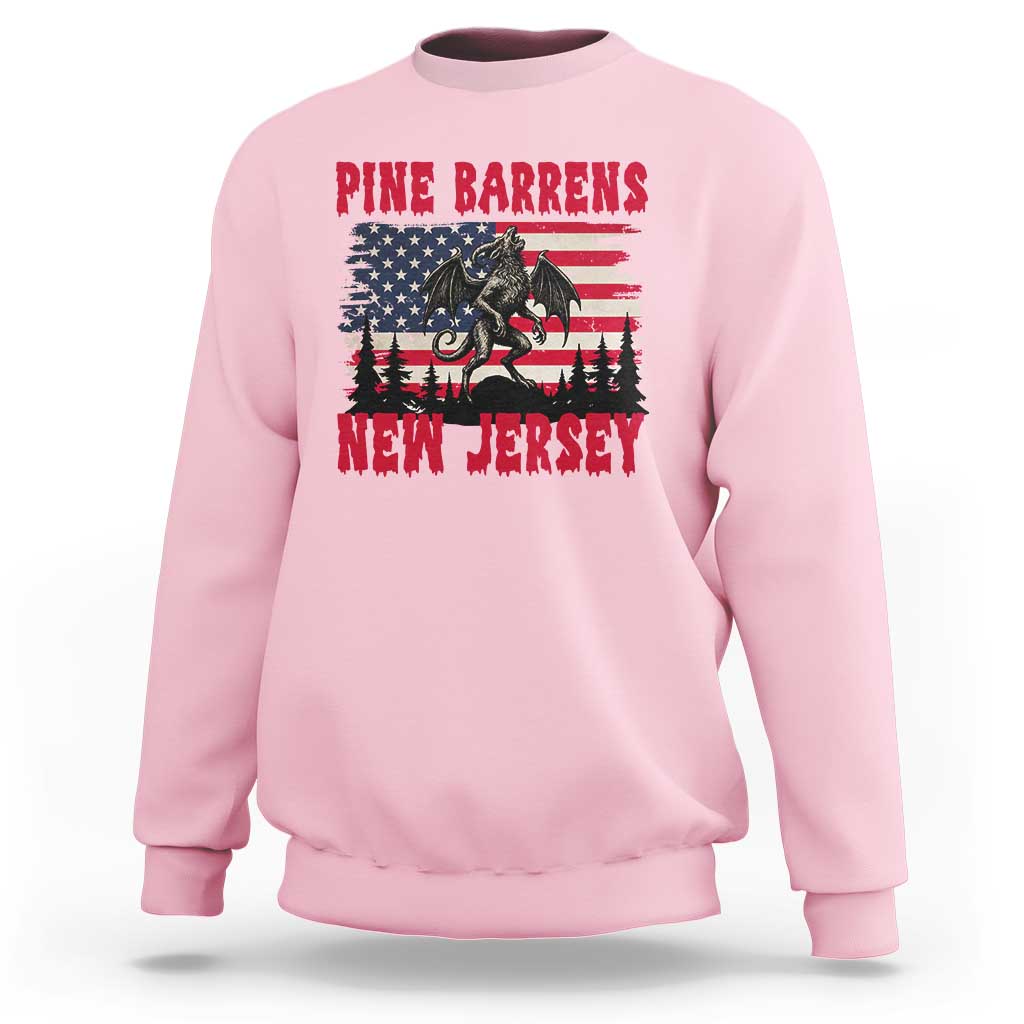 Patriotic Jersey Devil Sweatshirt Pine Barrens New Jersey Cryptid