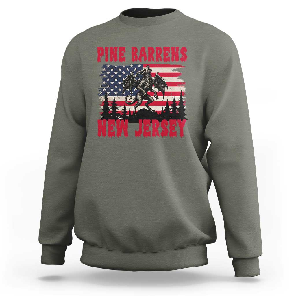 Patriotic Jersey Devil Sweatshirt Pine Barrens New Jersey Cryptid