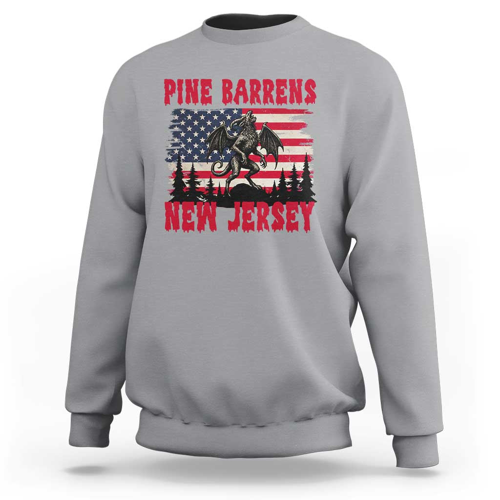 Patriotic Jersey Devil Sweatshirt Pine Barrens New Jersey Cryptid