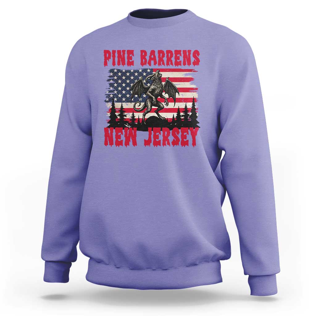 Patriotic Jersey Devil Sweatshirt Pine Barrens New Jersey Cryptid