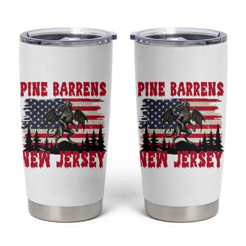Patriotic Jersey Devil Tumbler Cup Pine Barrens New Jersey Cryptid
